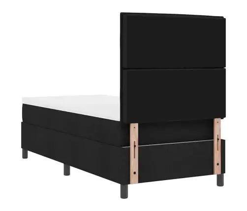 Kastītes Atsperu Gulta Ar Matraci Melna 80 X 200 Cm Audums Vidaxl