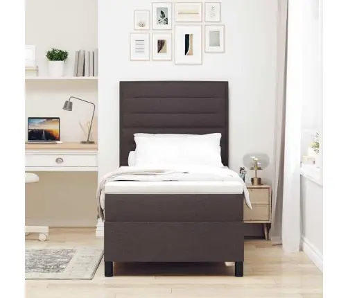 Kiemas Lova Su Čiužiniu Su Led Tamsiai Ruda 80 X 200 Cm Audinys