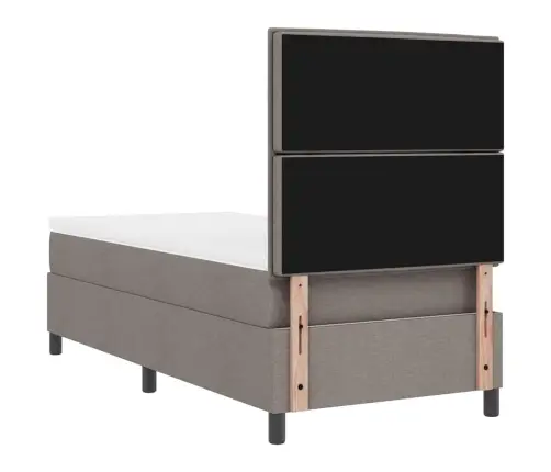 Kastītes Atsperu Gulta Ar Matraci Pelēkbrūna 80 X 200 Cm Audums Vidaxl