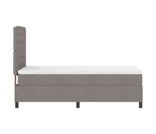 Kastītes Atsperu Gulta Ar Matraci Pelēkbrūna 80 X 200 Cm Audums Vidaxl