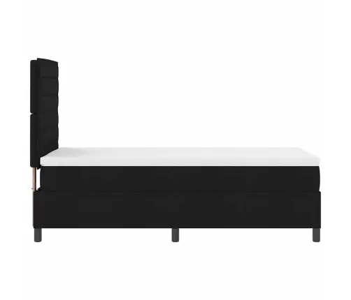 Kastītes Atsperu Gulta Ar Matraci Melna 90 X 200 Cm Audums Vidaxl