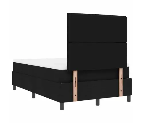 Gulta Ar Atsperēm Un Matraci Un Led Melnā Krāsā, 120 X 200 Cm, Auduma Vidaxl