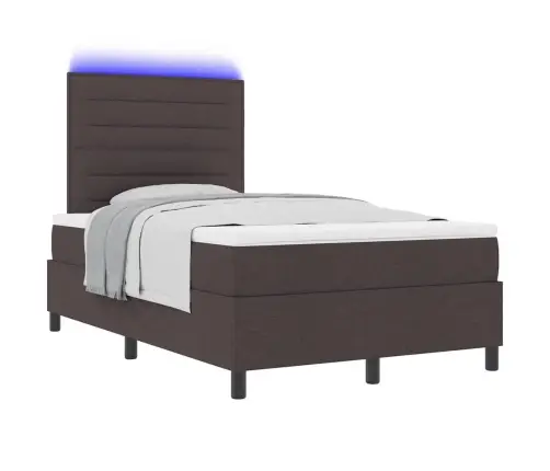 Kiemas Lova Su Čiužiniu Tamsiai Ruda 120 X 200 Cm Audinys