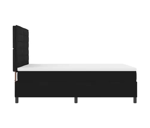 Kastītes Atsperu Gulta Ar Matraci Melna 140 X 190 Cm Audums Vidaxl