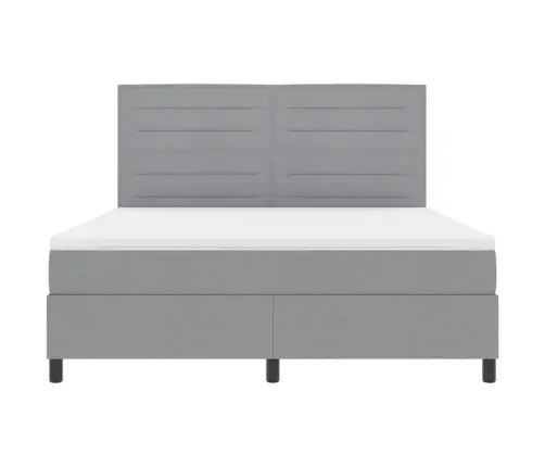 Kiemas Lova Su Čiužiniu Šviesiai Pilka 180 X 200 Cm Audinys