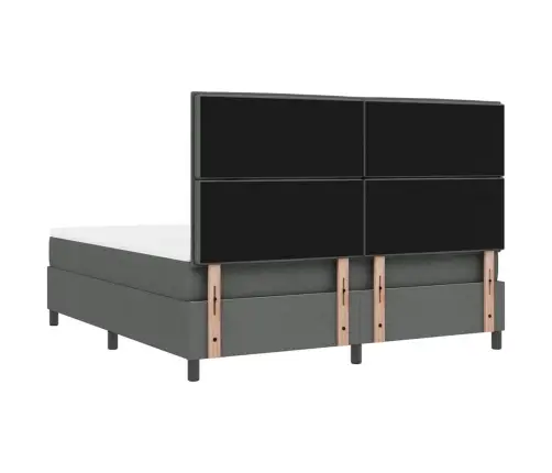 Kiemas Lova Su Čiužiniu Tamsiai Pilka 180 X 200 Cm Audinys