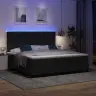 Gultas Rāmis Ar Matraci Un Led Gaismām, Melnā Krāsā, 200X200 Cm Vidaxl