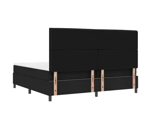 Gultas Rāmis Ar Matraci Un Led Gaismām, Melnā Krāsā, 200X200 Cm Vidaxl