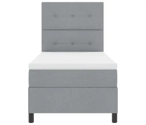 Kastītes Atsperu Gulta Ar Led Gaiši Pelēka 80 X 200 Cm Audums Vidaxl