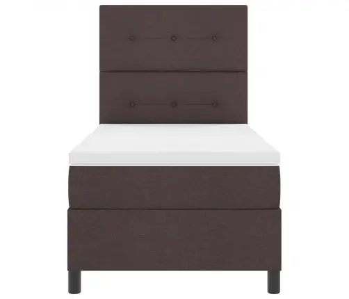 Kiemas Lova Su Čiužiniu Su Led Tamsiai Ruda 80 X 200 Cm Audinys