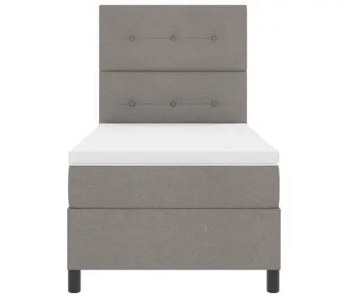 Kastītes Atsperu Gulta Ar Matraci Pelēkbrūna 80 X 200 Cm Audums Vidaxl