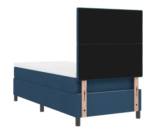 Kastītes Atsperu Gulta Ar Matraci Zila 80 X 200 Cm Audums Vidaxl