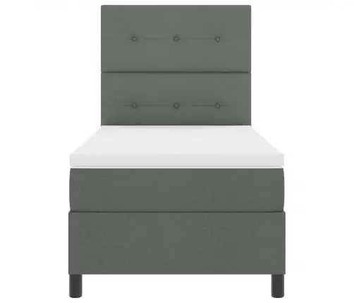 Kastītes Atsperu Gulta Ar Led Tumši Pelēka 90 X 190 Cm Audums Vidaxl