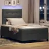 Box Spring Gulta Ar Matraci Un Led Tumši Pelēkā Krāsā, 120 X 190 Cm, Audums Vidaxl
