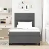 Box Spring Gulta Ar Matraci Un Led Tumši Pelēkā Krāsā, 120 X 190 Cm, Audums Vidaxl