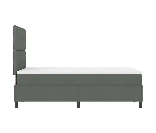 Box Spring Gulta Ar Matraci Un Led Tumši Pelēkā Krāsā, 120 X 190 Cm, Audums Vidaxl