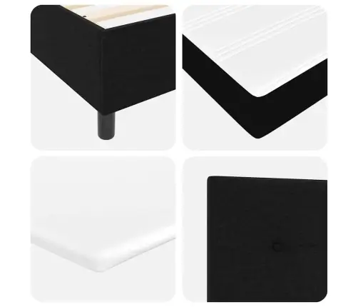 Box Spring Gulta Ar Matraci Un Led - Melna, 120 X 190 Cm, Audums Vidaxl