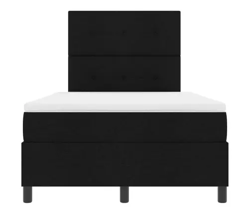 Box Spring Gulta Ar Matraci Un Led - Melna, 120 X 190 Cm, Audums Vidaxl