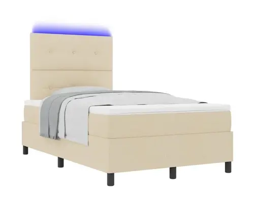 Kiemas Lova Su Čiužiniu Su Led Kreminė 120 X 200 Cm Audinys