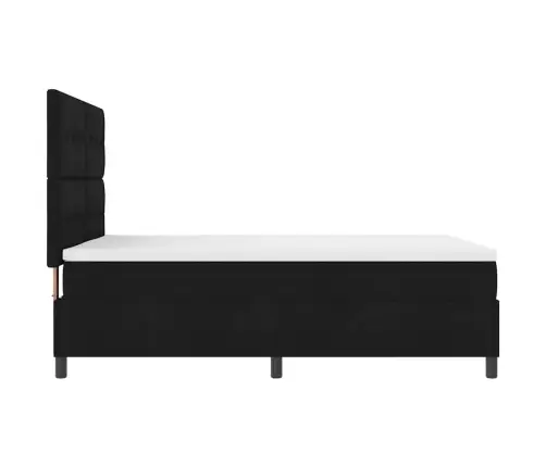 Kastītes Atsperu Gulta Ar Matraci Melna 140 X 190 Cm Audums Vidaxl