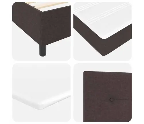 Kastītes Atsperu Gulta Ar Led Tumši Brūna 140 X 190 Cm Audums Vidaxl