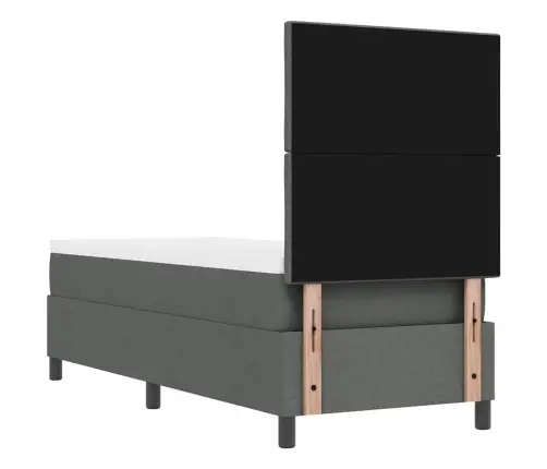 Gulta Ar Atsperēm Un Led Tumši Pelēkā Krāsā, 80 X 200 Cm Audums Vidaxl