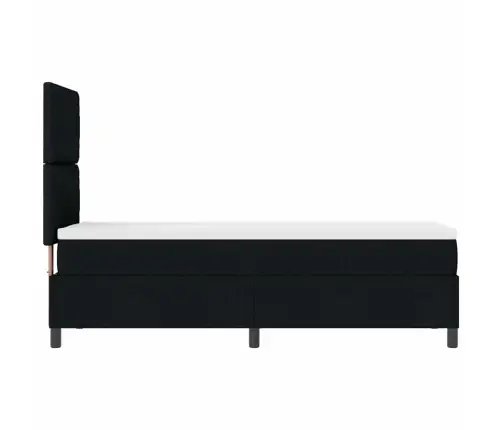 Kastītes Atsperu Gulta Ar Matraci Melna 80 X 200 Cm Audums Vidaxl