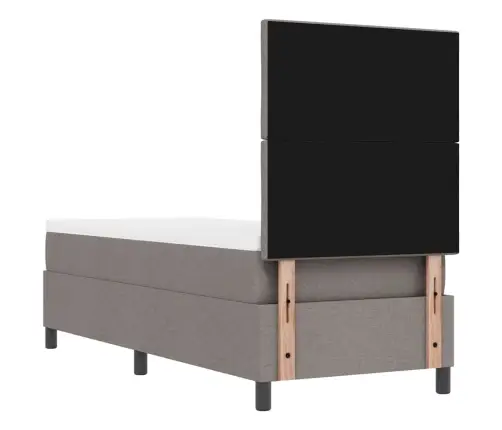 Kastītes Atsperu Gulta Ar Matraci Pelēkbrūna 80 X 200 Cm Audums Vidaxl