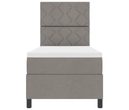 Kastītes Atsperu Gulta Ar Matraci Pelēkbrūna 80 X 200 Cm Audums Vidaxl