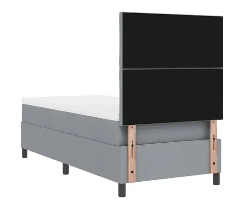 Kiemas Lova Su Čiužiniu Šviesiai Pilka 90 X 190 Cm Audinys