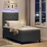Gultas Rāmis Ar Matraci Un Led Gaismu Tumši Pelēkā Krāsā, 90 X 200 Cm Vidaxl