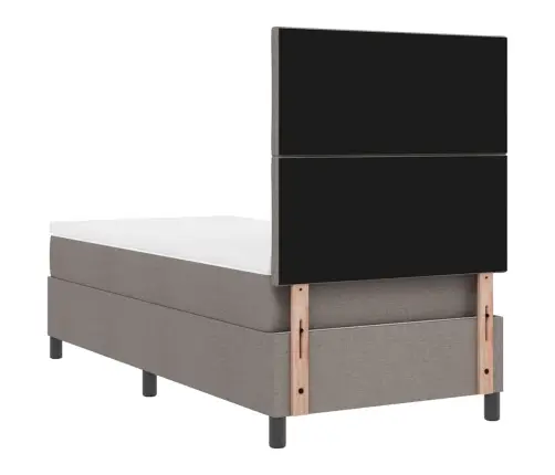 Kastītes Atsperu Gulta Ar Matraci Pelēkbrūna 90 X 200 Cm Audums Vidaxl