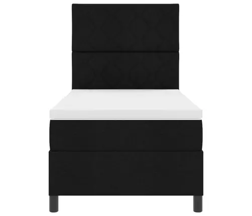 Kiemas Lova Su Čiužiniu Juoda 100 X 200 Cm Audinys