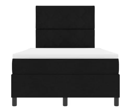 Gultas Rāmis Ar Matraci Un Led - Melns - 120X190 Cm - Audums Vidaxl