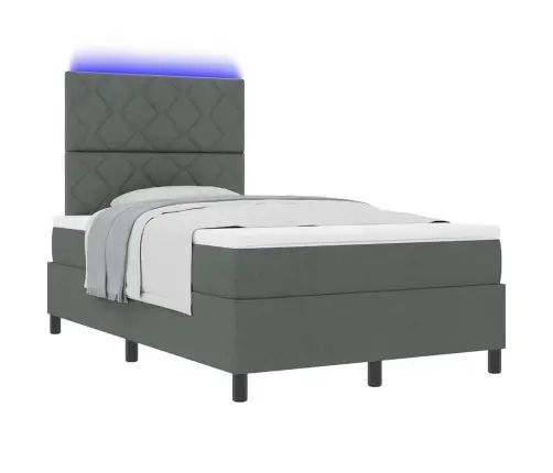 Kastītes Atsperu Gulta Tumši Pelēka 120 X 200 Cm Audums Vidaxl