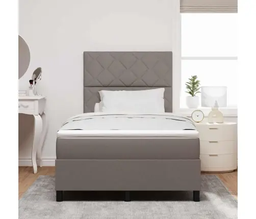 Box Spring Gulta Ar Matraci Un Led Taupe Krāsā, 120 X 200 Cm Auduma Vidaxl