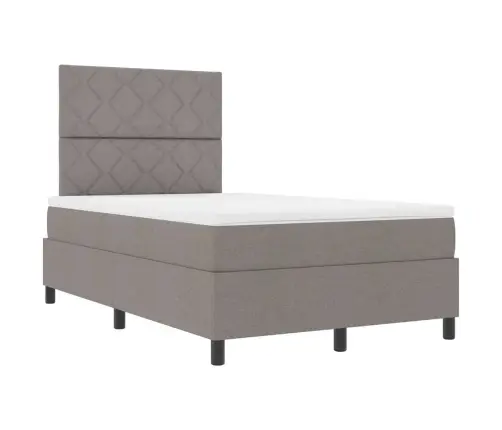 Box Spring Gulta Ar Matraci Un Led Taupe Krāsā, 120 X 200 Cm Auduma Vidaxl