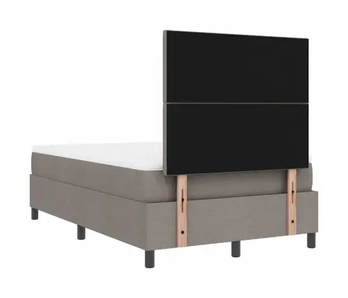 Box Spring Gulta Ar Matraci Un Led Taupe Krāsā, 120 X 200 Cm Auduma Vidaxl