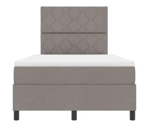 Box Spring Gulta Ar Matraci Un Led Taupe Krāsā, 120 X 200 Cm Auduma Vidaxl