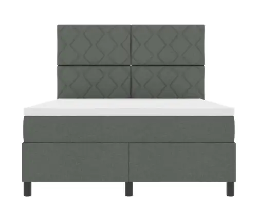 Kastītes Atsperu Gulta Tumši Pelēka 140 X 190 Cm Audums Vidaxl