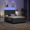Atsperu Gultas Rāmis Ar Matraci Un Led Tumši Pelēkā Krāsā, 140X200 Cm Vidaxl