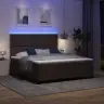 Gulta Ar Atsperēm Un Matraci, Ar Led - Tumši Brūna - 180 X 200 Cm Audums. Vidaxl