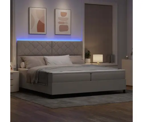 Kiemas Lova Su Čiužiniu Taupe 200 X 200 Cm Audinys