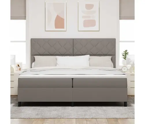Kiemas Lova Su Čiužiniu Taupe 200 X 200 Cm Audinys