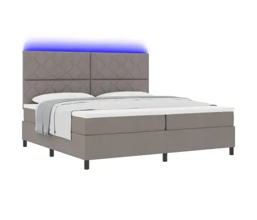 Kiemas Lova Su Čiužiniu Taupe 200 X 200 Cm Audinys