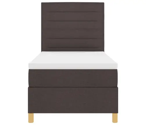 Led Čiužinio Lova Su Čiužiniu Tamsiai Rudas 80 X 200 Cm Audinys