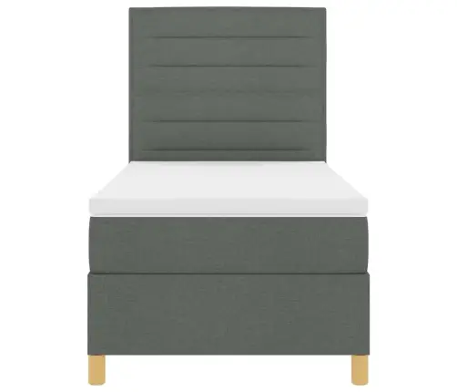 Led Box Spring Voodi Madratsiga Tumehall 90 X 190 Cm Kangas