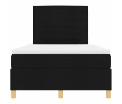 Kastes Atsperu Gulta Ar Matraci & Led Melnā 120X190 Cm Audumā Vidaxl