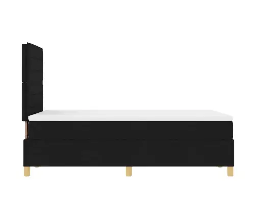 Kastes Atsperu Gulta Ar Matraci & Led Melnā 120X190 Cm Audumā Vidaxl