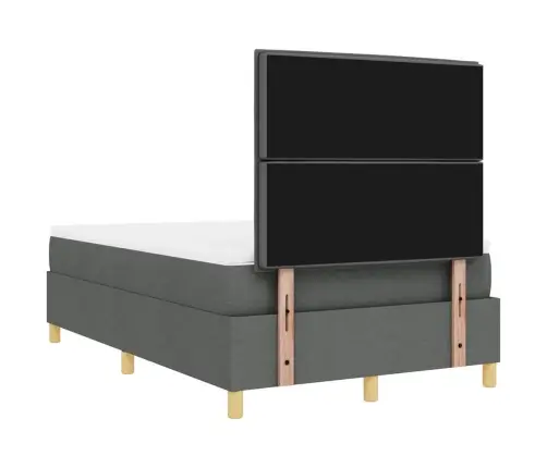 Kastītes Atsperu Gulta Tumši Pelēka 120 X 200 Cm Audums Vidaxl